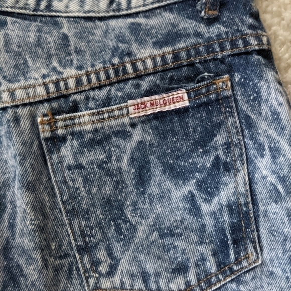 Vintage 1980s Acid Washed High Waisted Jeans Cropped Frayed Hem Size 13/14 - Picture 6 of 6